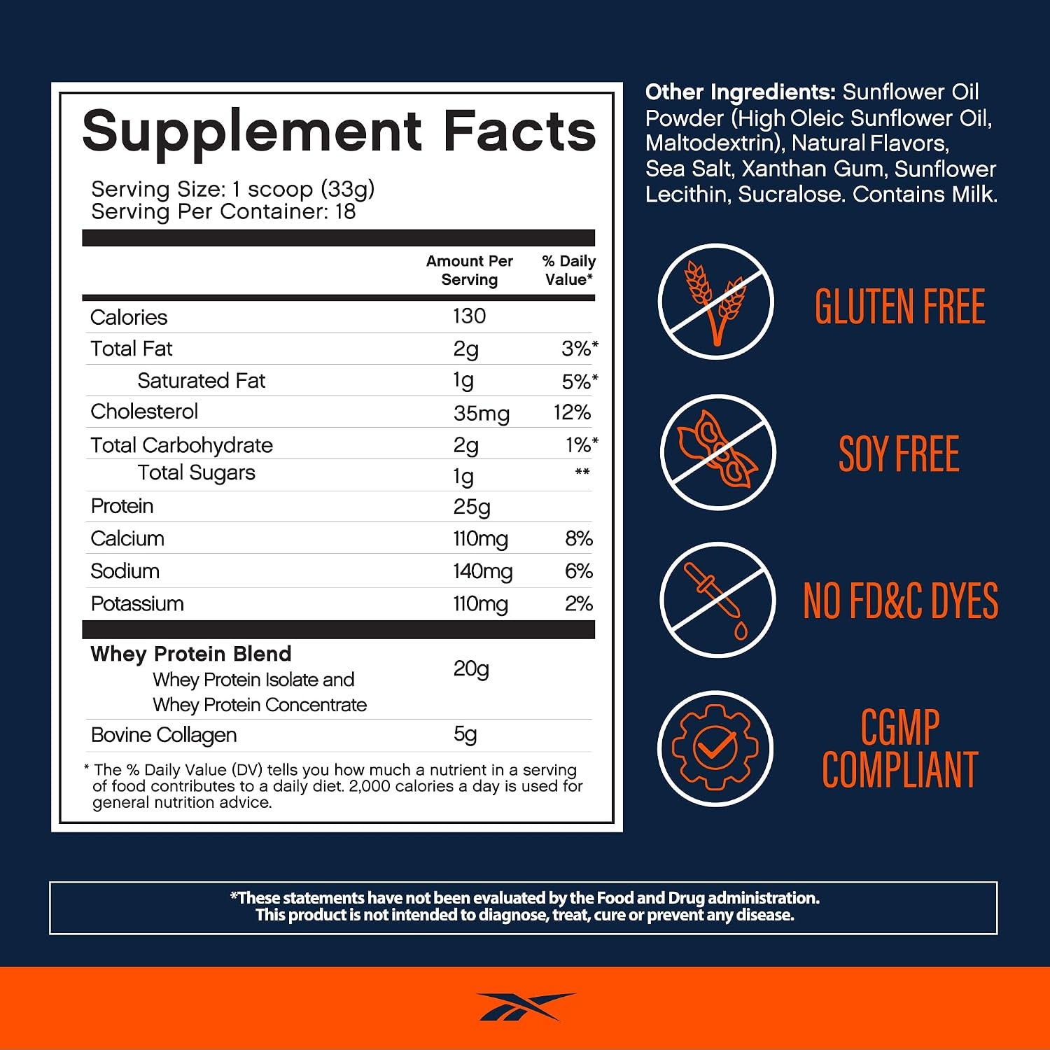 image:imageReebok REEbuild Whey Protein Powder Collagen Chocolate Fudge 14 lb 25g Protein with 9 Essential Amino Acids Muscle Recovery Joint amp Gut Support InformedSport Certified REEbuildVanilla Ice Cream