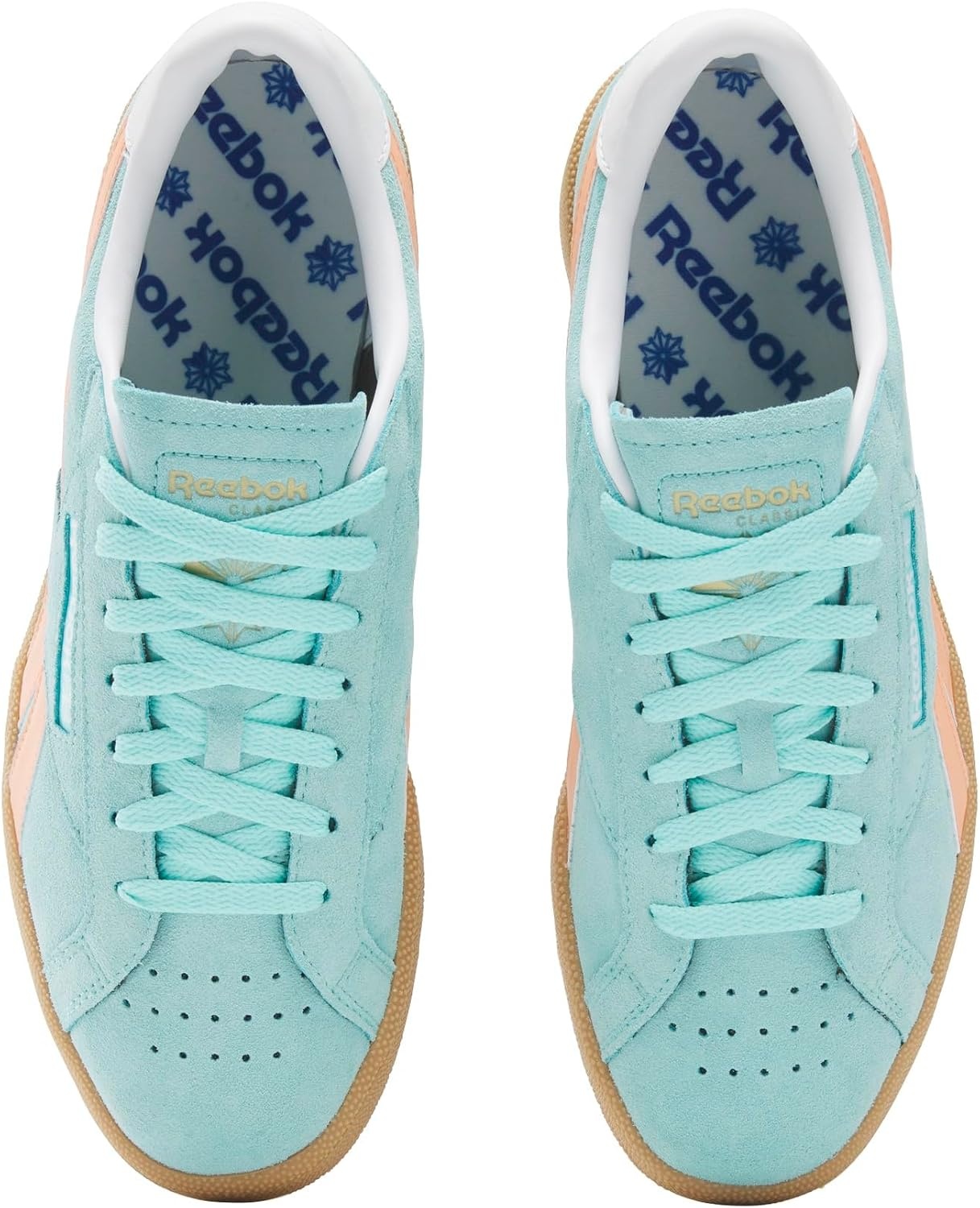 image:imageReebok Unisex Adult Club C Grounds SneakersAi AquaSunkissed OrangeGum