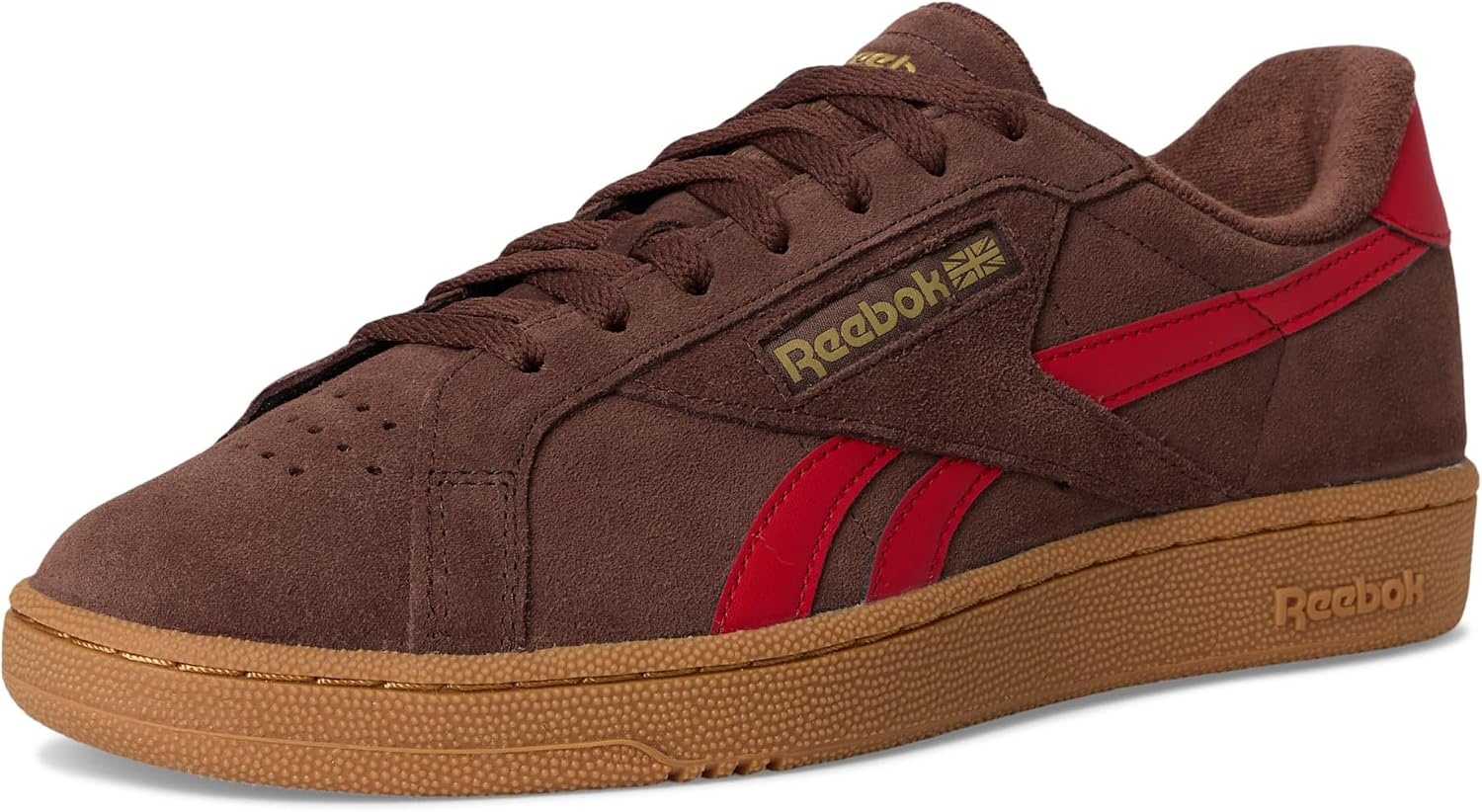 image:imageReebok Unisex Adult Club C Grounds SneakersCampus BrownVector RedGum
