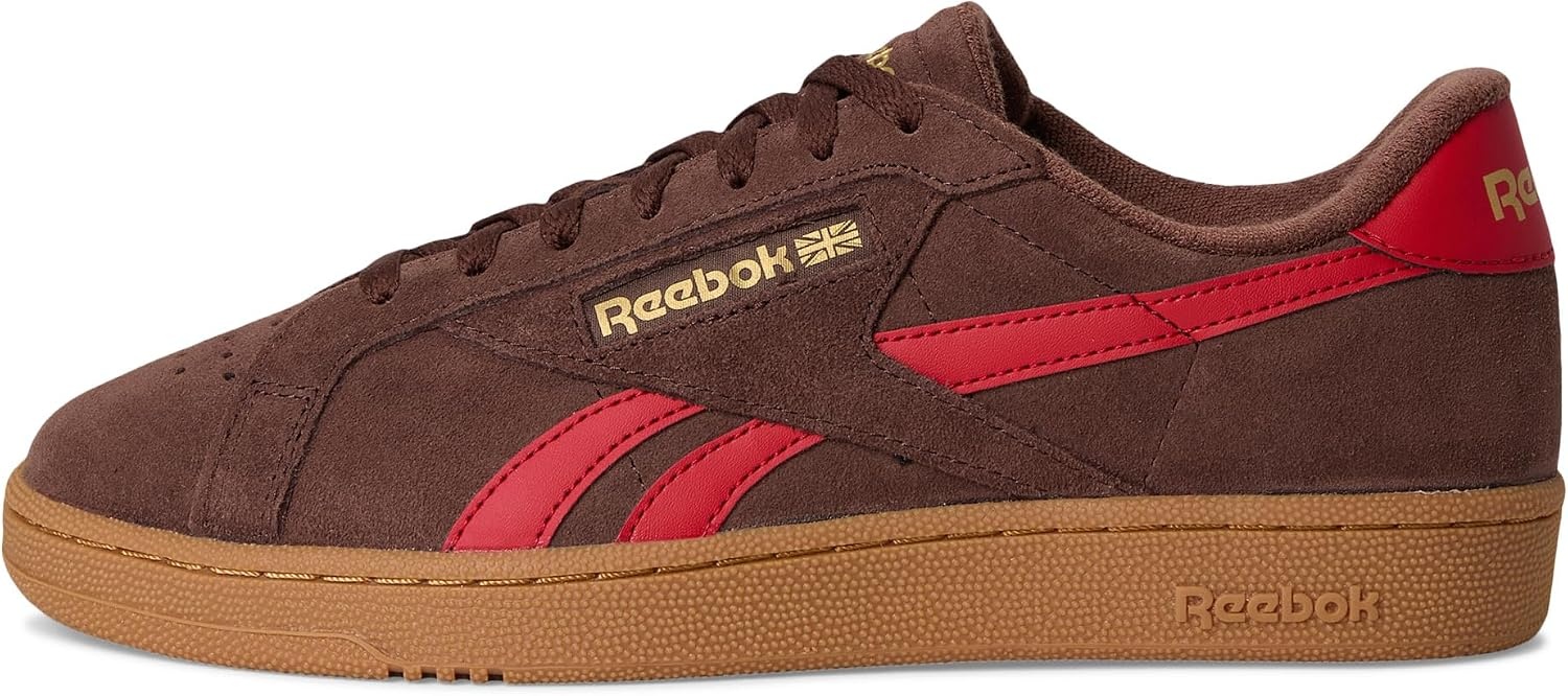 image:imageReebok Unisex Adult Club C Grounds SneakersCampus BrownVector RedGum