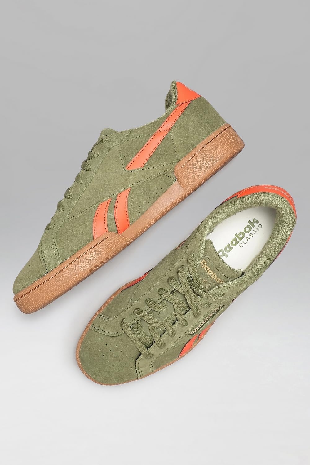 image:imageReebok Unisex Adult Club C Grounds SneakersDeepolive Pump Orange Gum