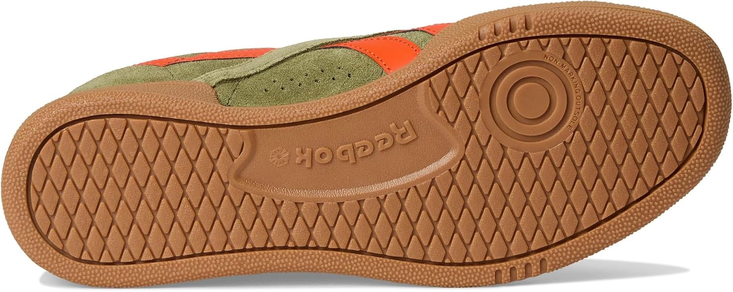 image:imageReebok Unisex Adult Club C Grounds SneakersDeepolivePump OrangeGum