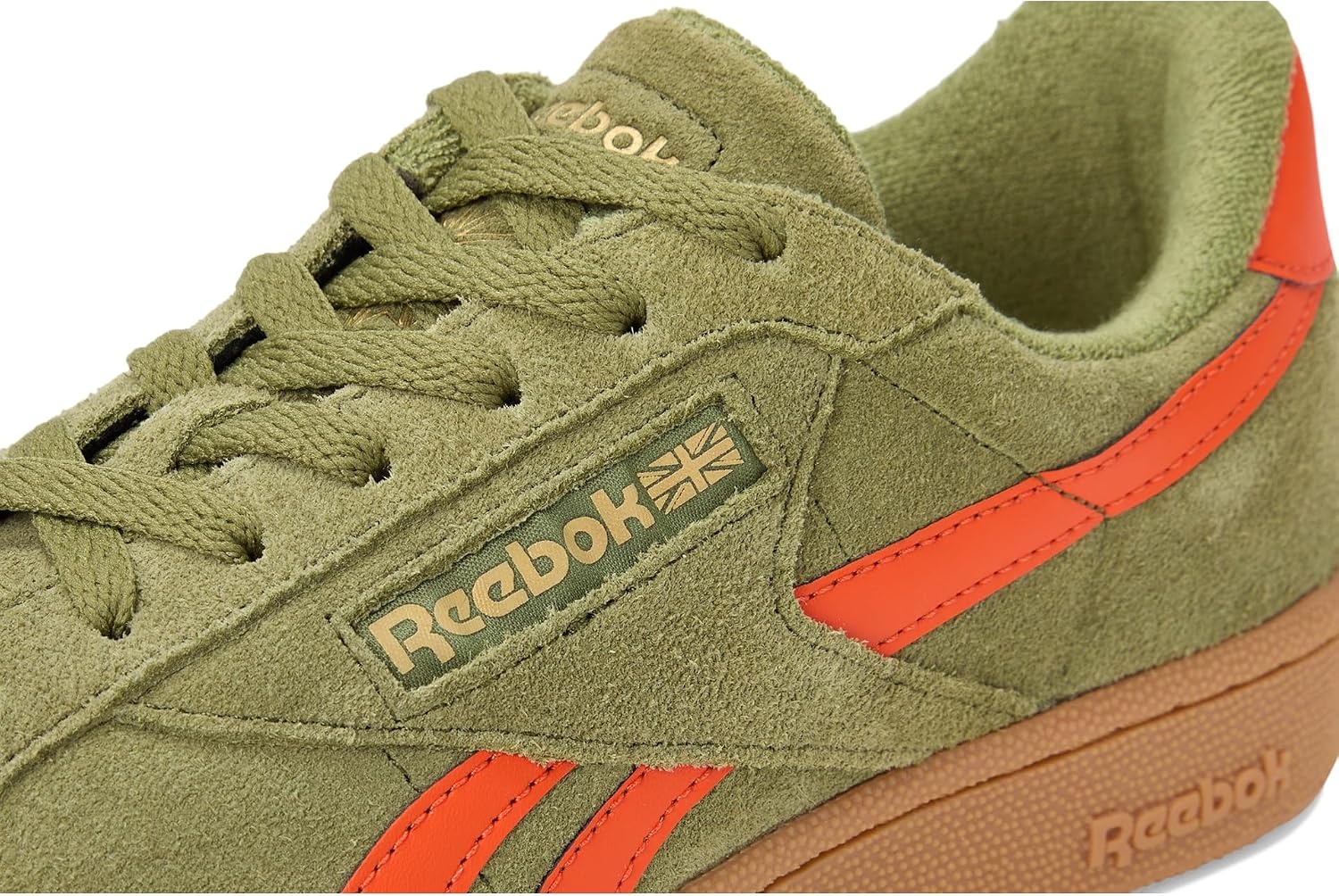 image:imageReebok Unisex Adult Club C Grounds SneakersDeepolivePump OrangeGum