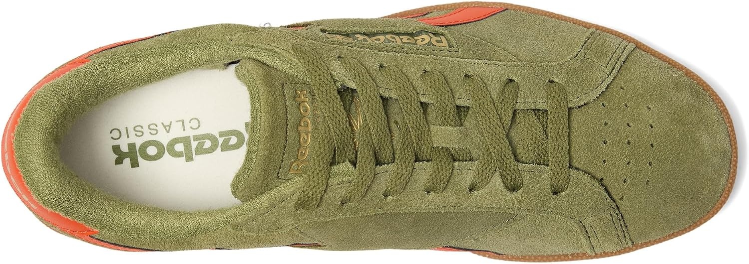 image:imageReebok Unisex Adult Club C Grounds SneakersDeepolivePump OrangeGum