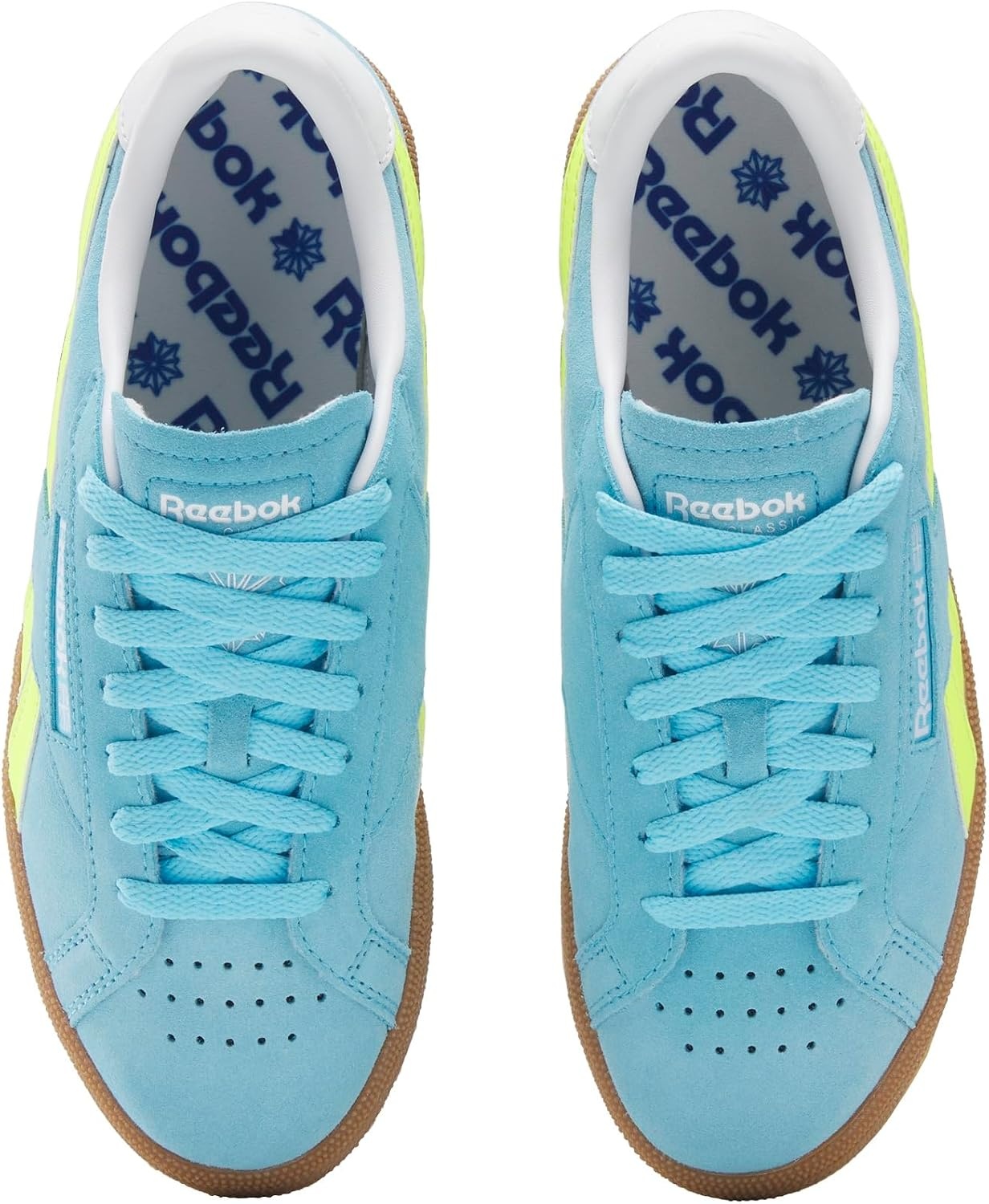 image:imageReebok Unisex Adult Club C Grounds SneakersDigital BlueSolar Acid YellowGum