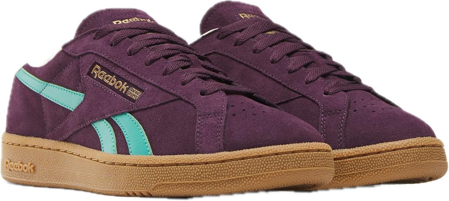 image:imageReebok Unisex Adult Club C Grounds SneakersMidnight PlumUnleashed GreenBlack