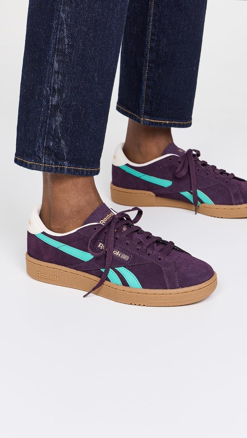 image:imageReebok Unisex Adult Club C Grounds SneakersMidnight PlumUnleashed GreenBlack