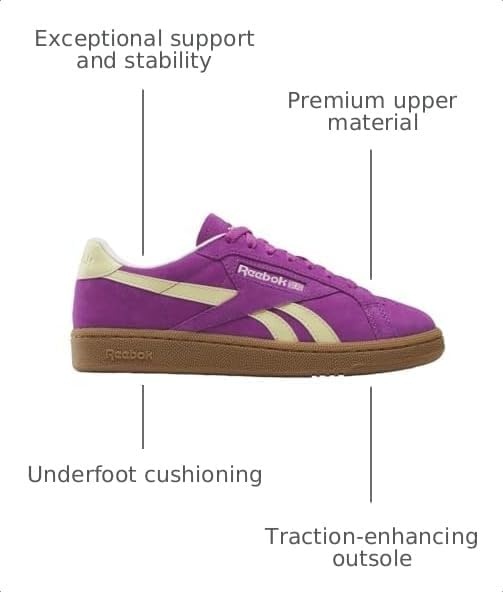 image:imageReebok Unisex Adult Club C Grounds SneakersPurple RaveBleached YellowChalk