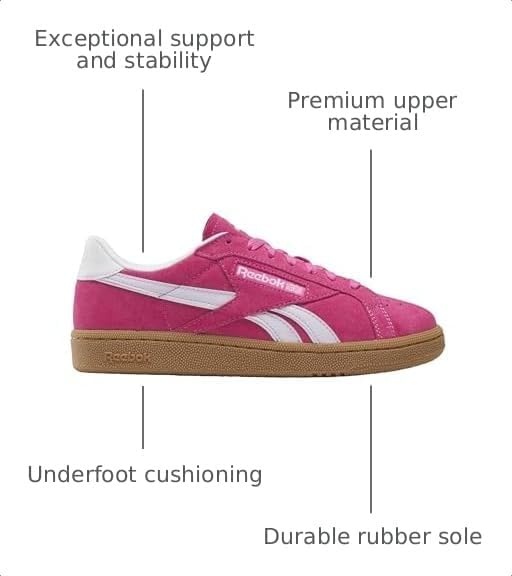 image:imageReebok Unisex Adult Club C Grounds SneakersTrue PinkDigital GleamGum