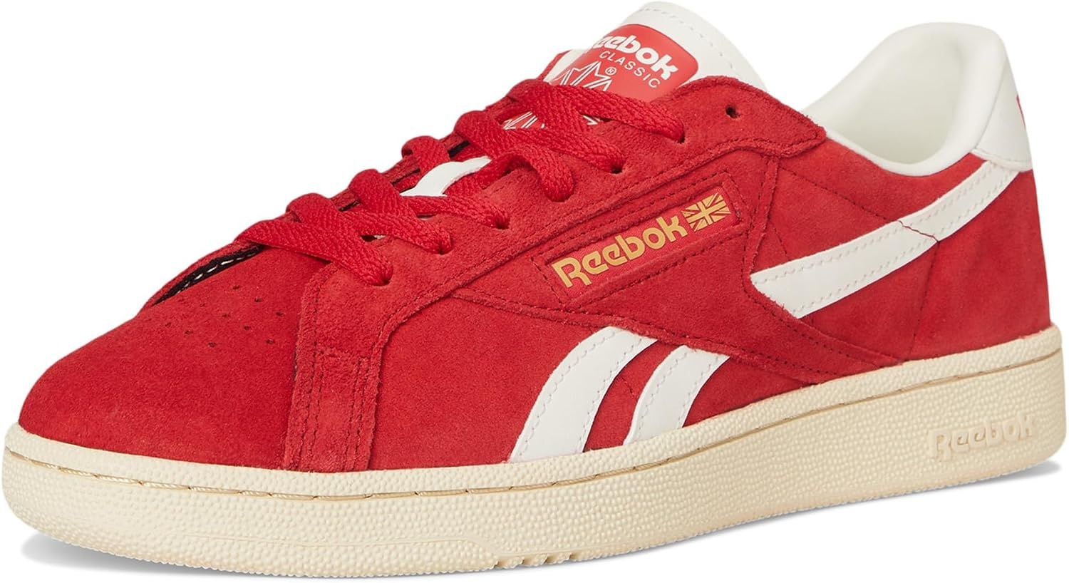 image:imageReebok Unisex Adult Club C Grounds SneakersVector RedPaper WhiteChalk
