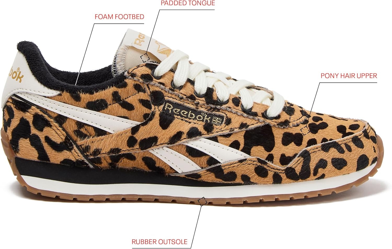 image:imageReebok Womens Classic AZ Legacy Sneakers for Women Casual Athletic Womens ShoesCheetahBlackChalk