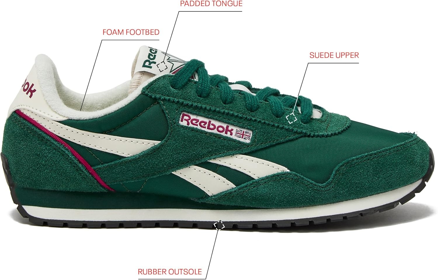 image:imageReebok Womens Classic AZ Legacy Sneakers for Women Casual Athletic Womens ShoesClassic GreenClassic GreenChalk