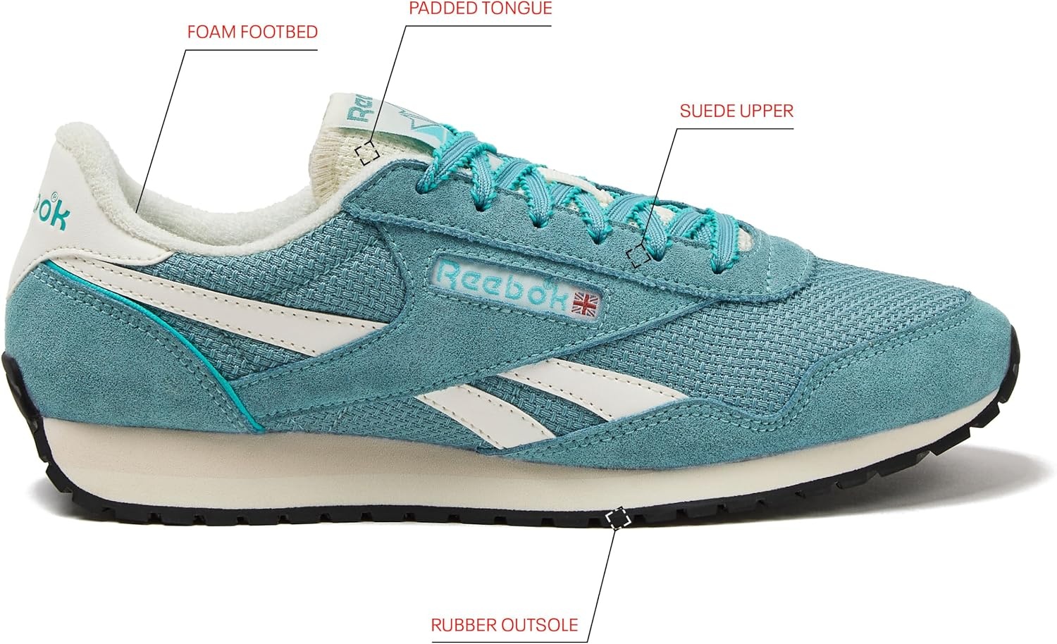 image:imageReebok Womens Classic AZ Legacy Sneakers for Women Casual Athletic Womens ShoesHazy TealTwisted TurquoiseChalk