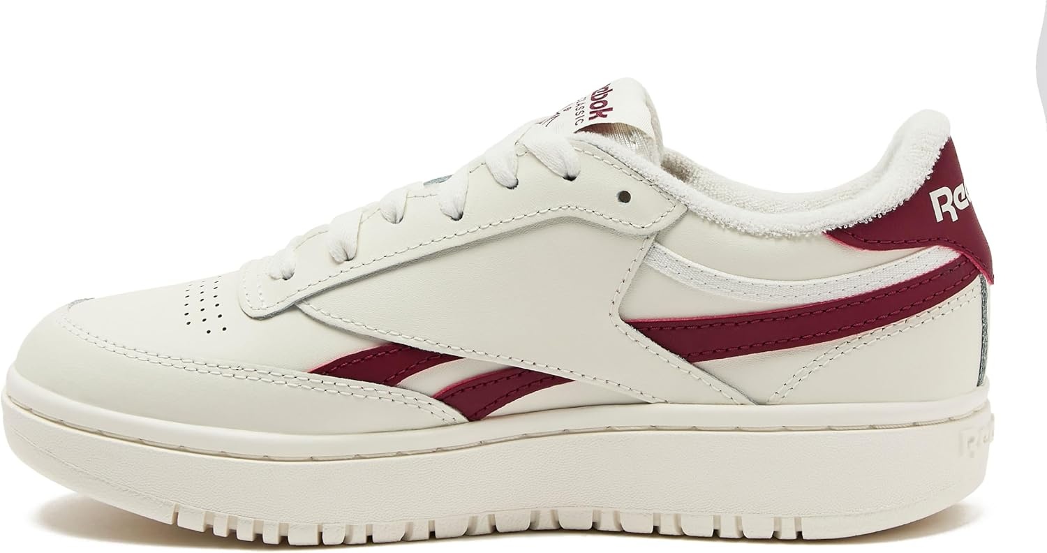 image:imageReebok Womens Club C Double Revenge Platform Tennis Shoes for Women Fashion Womens SneakersChalkChalkClassic Burgundy