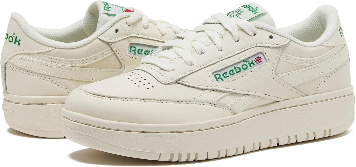 image:imageReebok Womens Club C Double Revenge Platform Tennis Shoes for Women Fashion Womens SneakersChalkGreen No Side Stripe