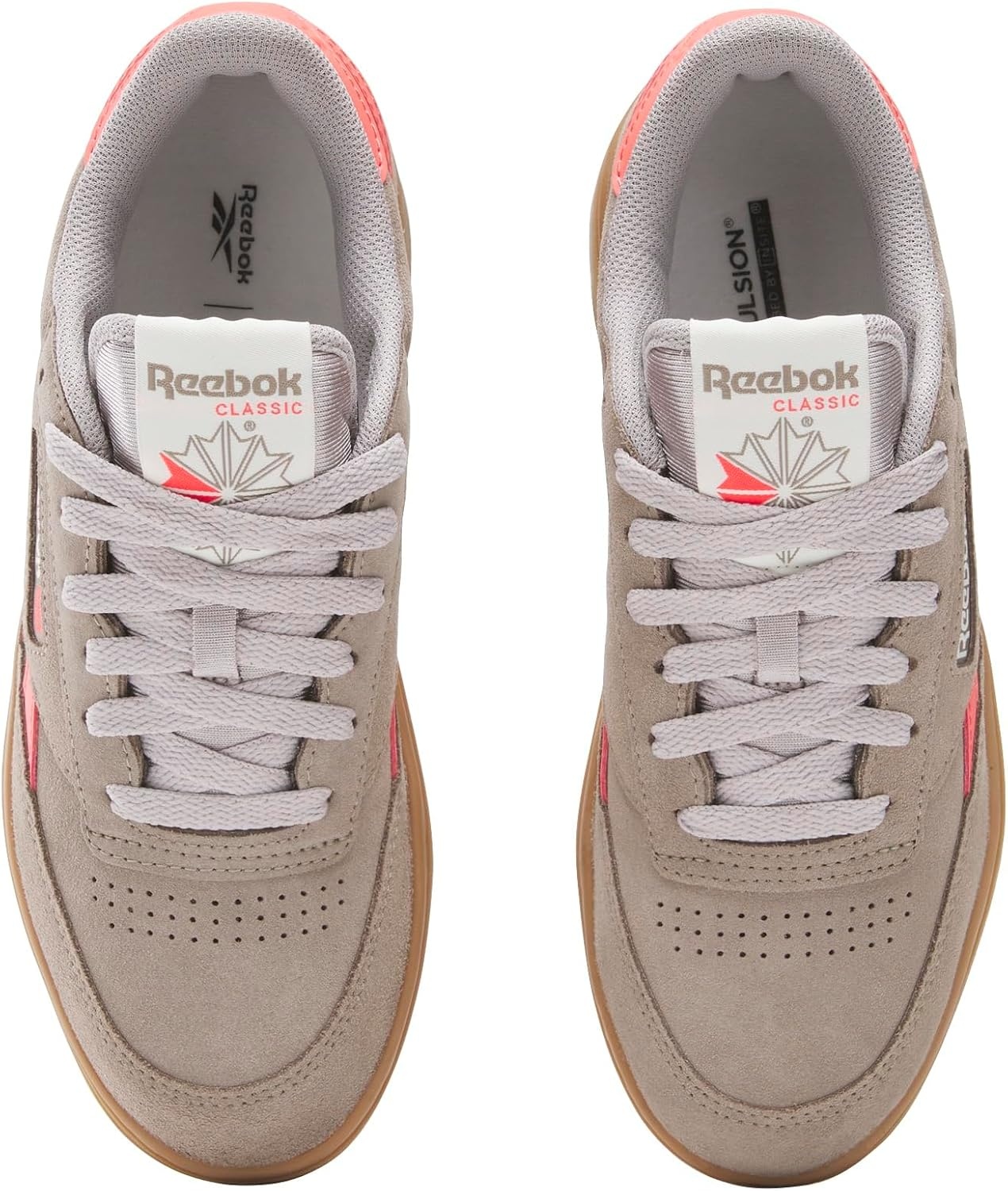 image:imageReebok Womens Club C Double Revenge Platform Tennis Shoes for Women Fashion Womens SneakersGritty GreySunset CoralGum
