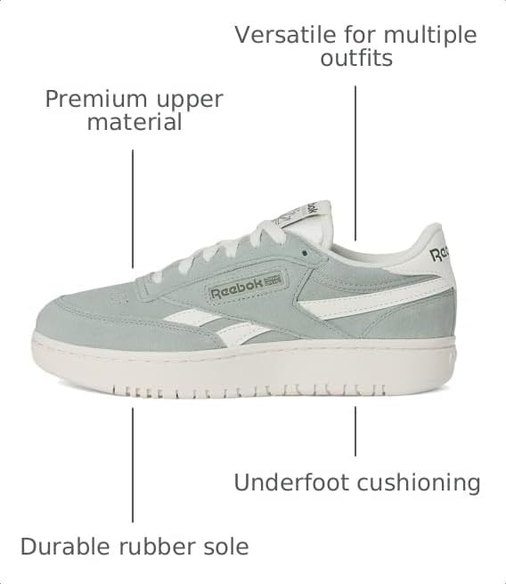 image:imageReebok Womens Club C Double Revenge Platform Tennis Shoes for Women Fashion Womens SneakersHybrid GreenChalkChalk
