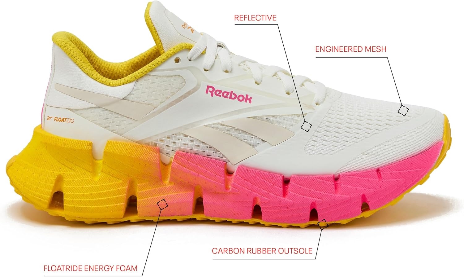 image:imageReebok Womens Floatzig Running ShoesChalkSandAtomic Pink
