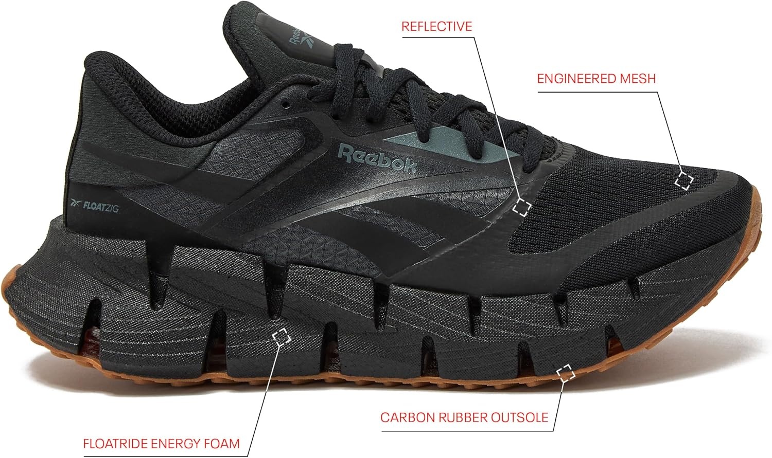 image:imageReebok Womens Floatzig Running ShoesCore BlackPure Grey 6Reebok Lee 3