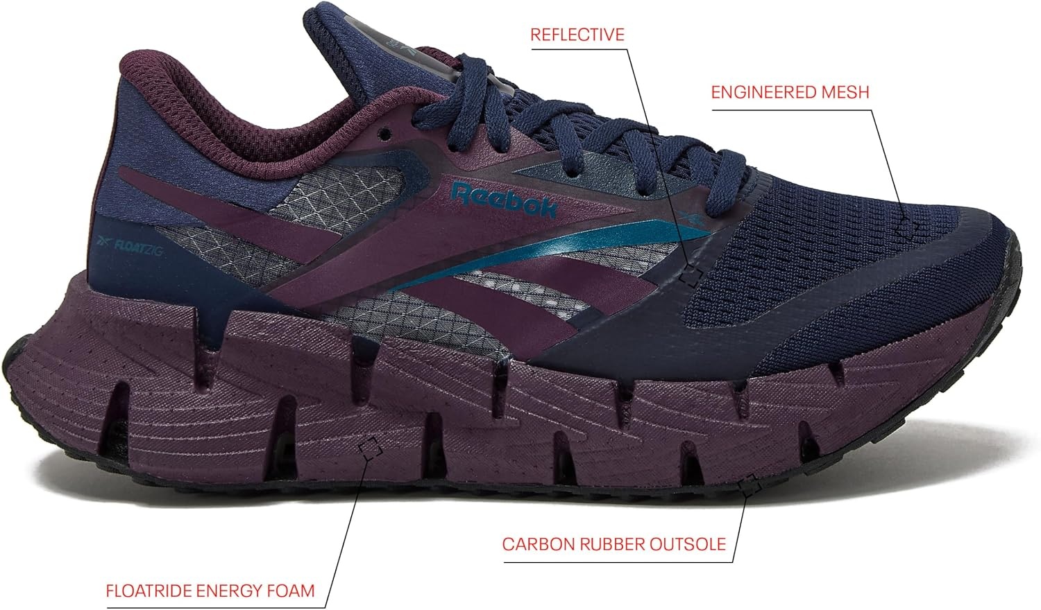 image:imageReebok Womens Floatzig Running ShoesVector NavyPlumEscape Blue