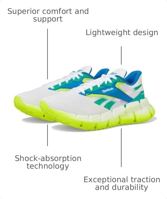 image:imageReebok Womens Floatzig Running ShoesWhiteUnleashed GreenDigital Lime