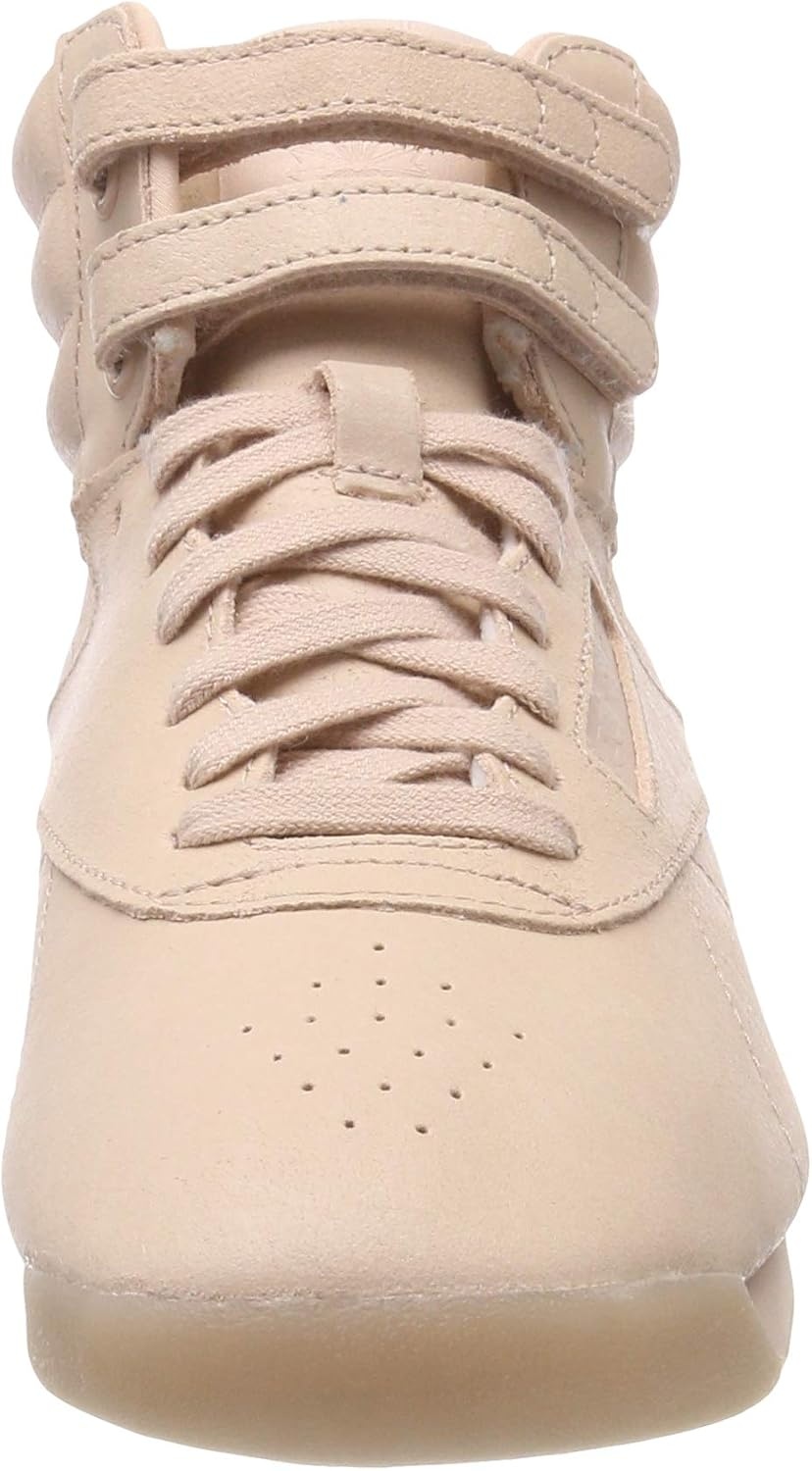 image:imageReebok Womens Freestyle Hi High Top Basketball SneakersBeige Face Bare Beige White 0