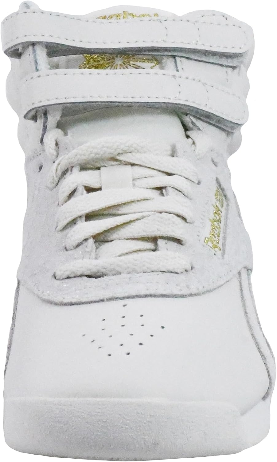 image:imageReebok Womens Freestyle Hi High Top Basketball SneakersChalkChalkGoldmt