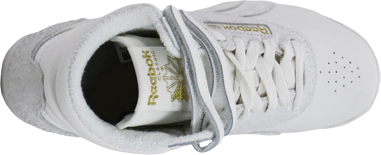 image:imageReebok Womens Freestyle Hi High Top Basketball SneakersChalkChalkGoldmt