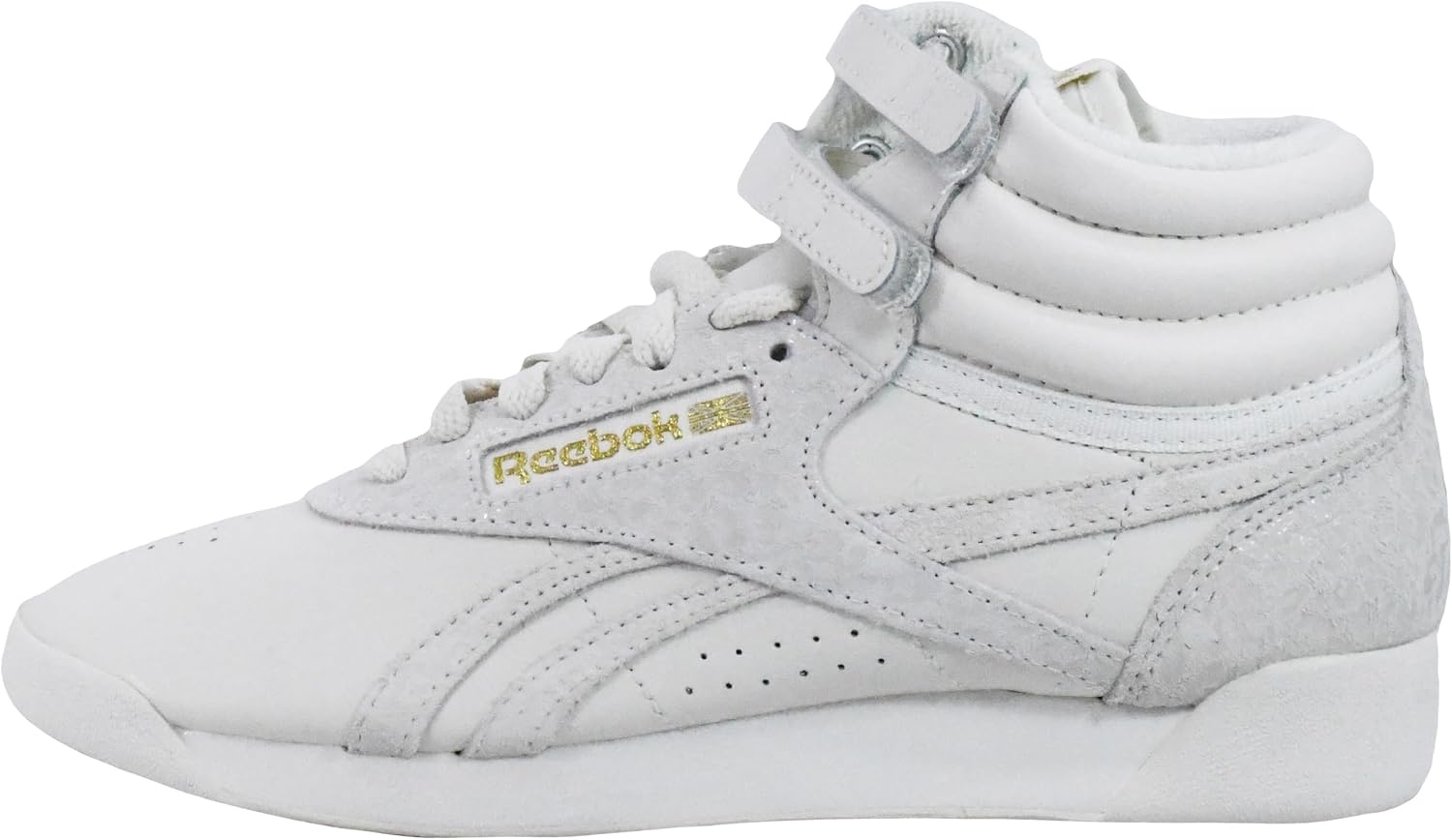 image:imageReebok Womens Freestyle Hi High Top Basketball SneakersChalkChalkGoldmt