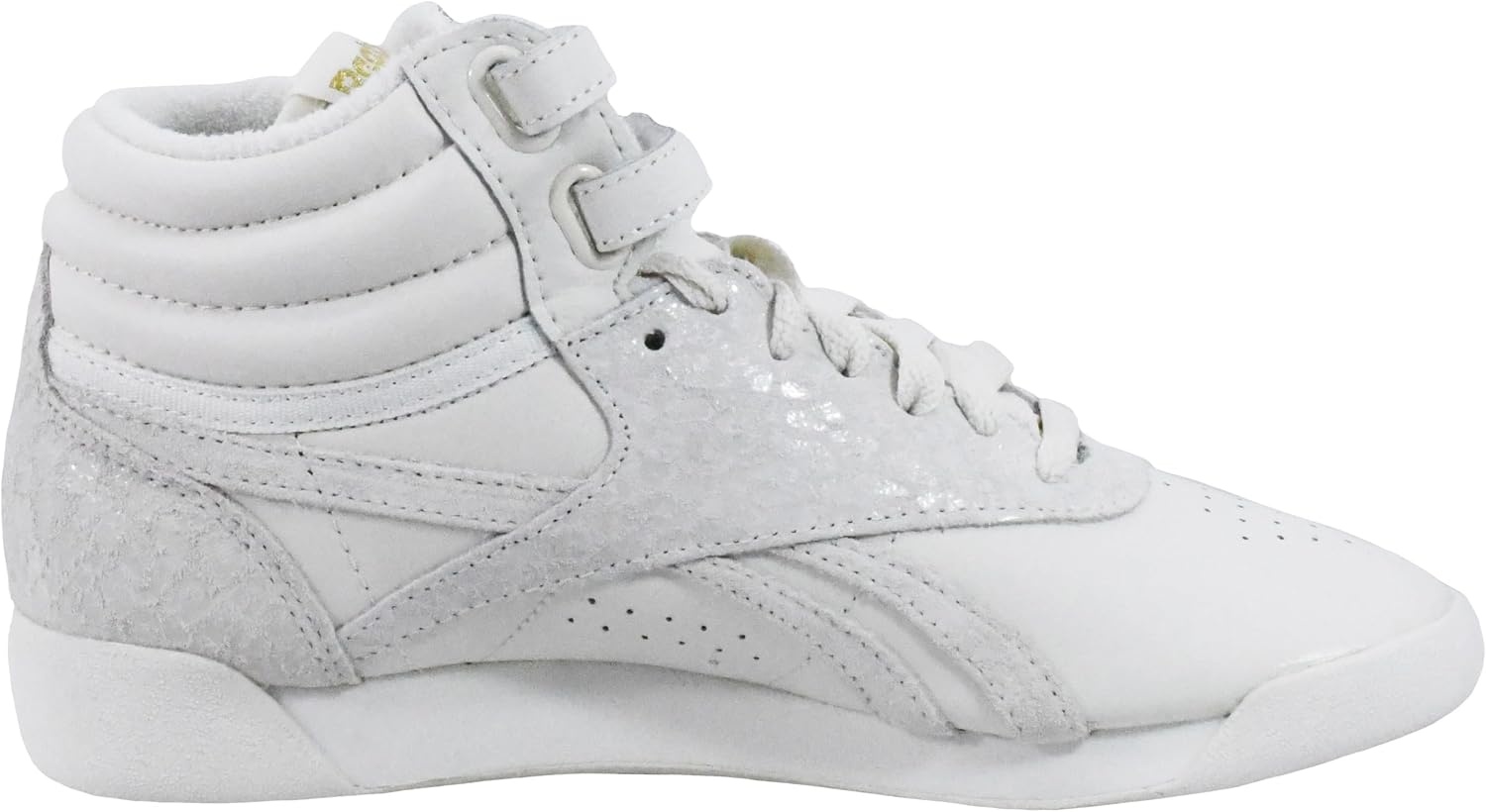 image:imageReebok Womens Freestyle Hi High Top Basketball SneakersChalkChalkGoldmt