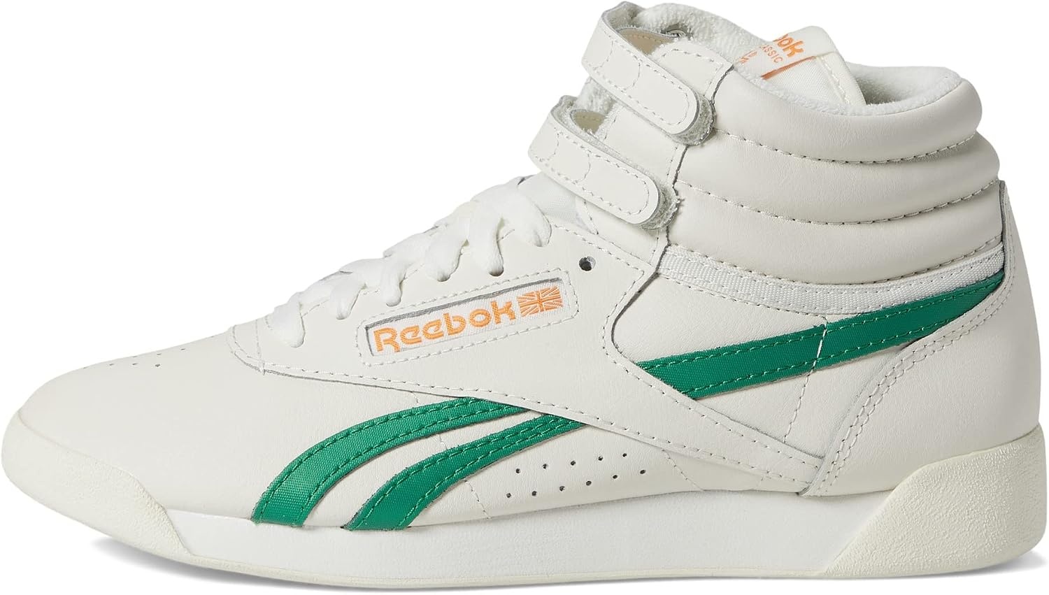 image:imageReebok Womens Freestyle Hi High Top Basketball SneakersChalkGlen GreenPeach Fuzz