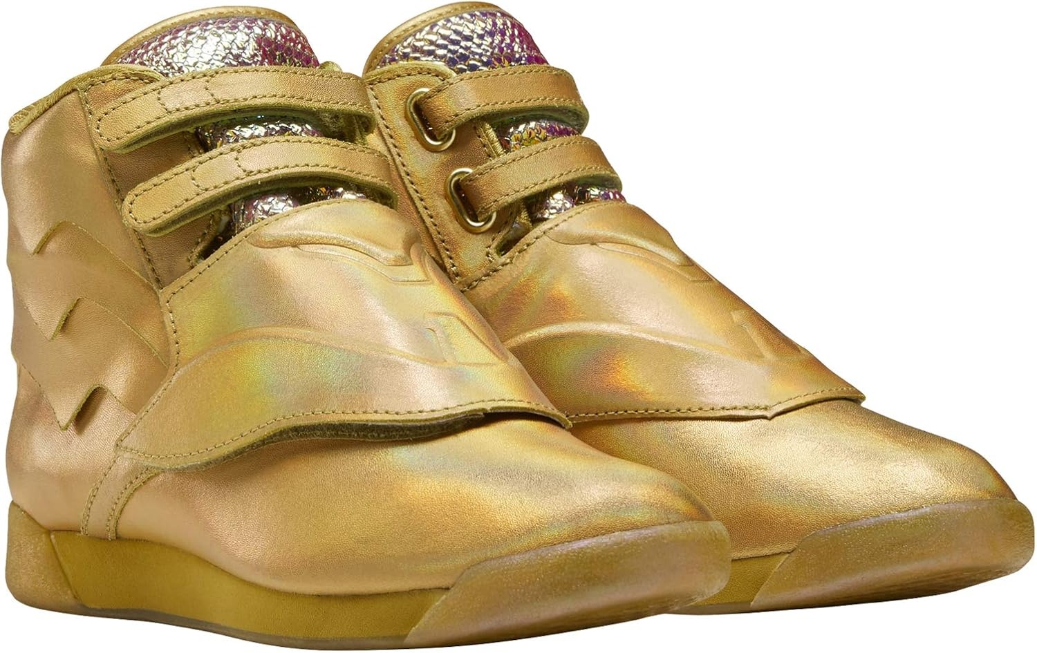 image:imageReebok Womens Freestyle Hi High Top Basketball SneakersGold MetallicExcellent Red