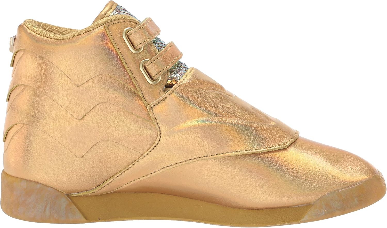 image:imageReebok Womens Freestyle Hi High Top Basketball SneakersGold MetallicExcellent Red