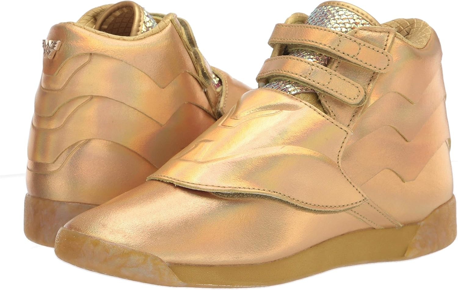 image:imageReebok Womens Freestyle Hi High Top Basketball SneakersGold MetallicExcellent Red