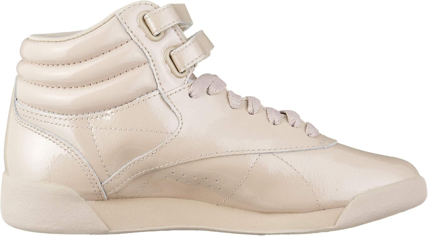 image:imageReebok Womens Freestyle Hi High Top Basketball SneakersGrey Patent Parchment Patent Parchment