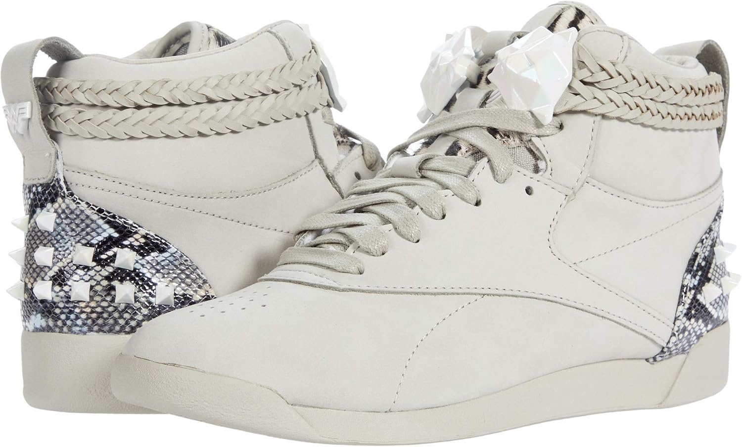 image:imageReebok Womens Freestyle Hi High Top Basketball SneakersShady GreyShady GreyFearless Purple