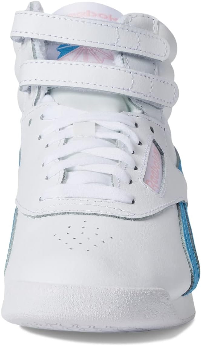image:imageReebok Womens Freestyle Hi High Top Basketball SneakersWhitePink GlowRadiant Aqua