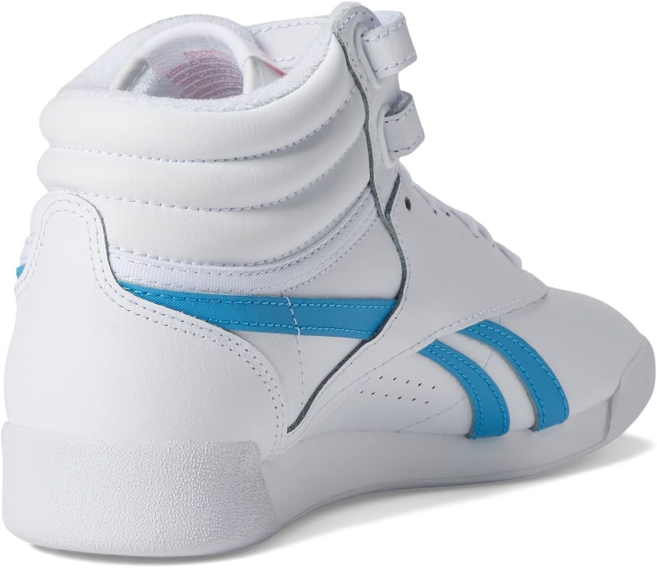 image:imageReebok Womens Freestyle Hi High Top Basketball SneakersWhitePink GlowRadiant Aqua
