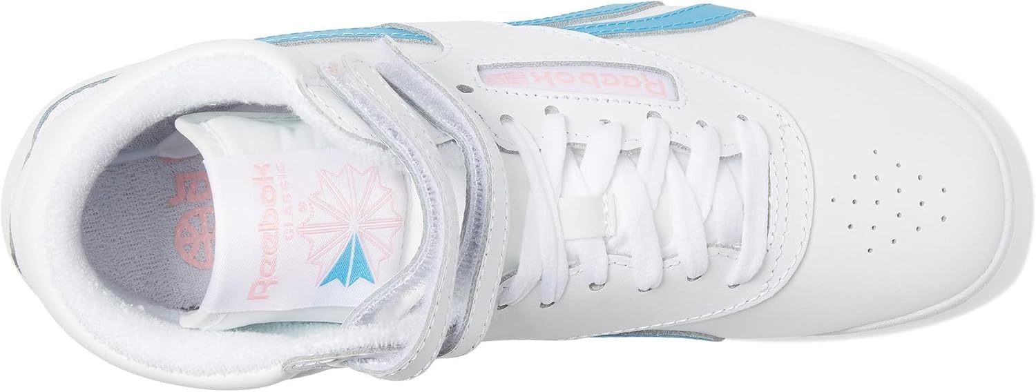 image:imageReebok Womens Freestyle Hi High Top Basketball SneakersWhitePink GlowRadiant Aqua