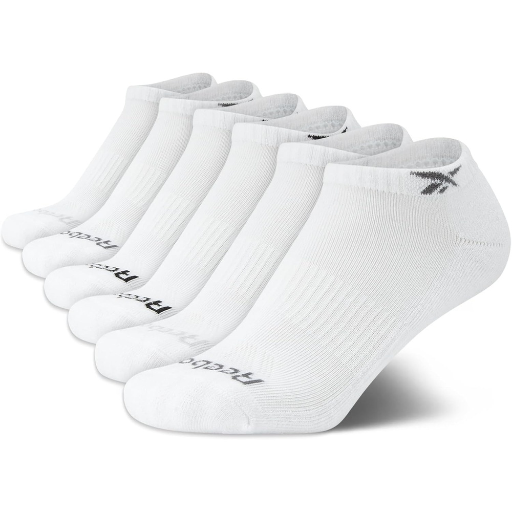 image:imageReebok Boys Low Cut Socks 6Pack MoistureWicking Cushioned Ankle Socks Breathable Cushioned Comfort with a Stretch Performance Fit and Reinforced Toe Seam for Sports or Everyday WearWhite Logo