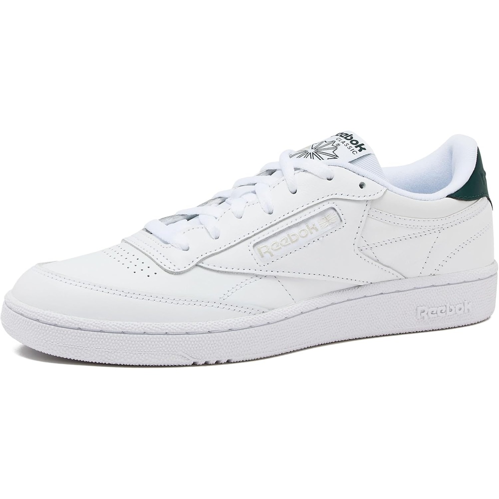 image:imageReebok Club C 85 Mens Tennis Shoes Casual Fashion White Sneakers for MenWhiteBreakaway GreenFlint Grey Metallic