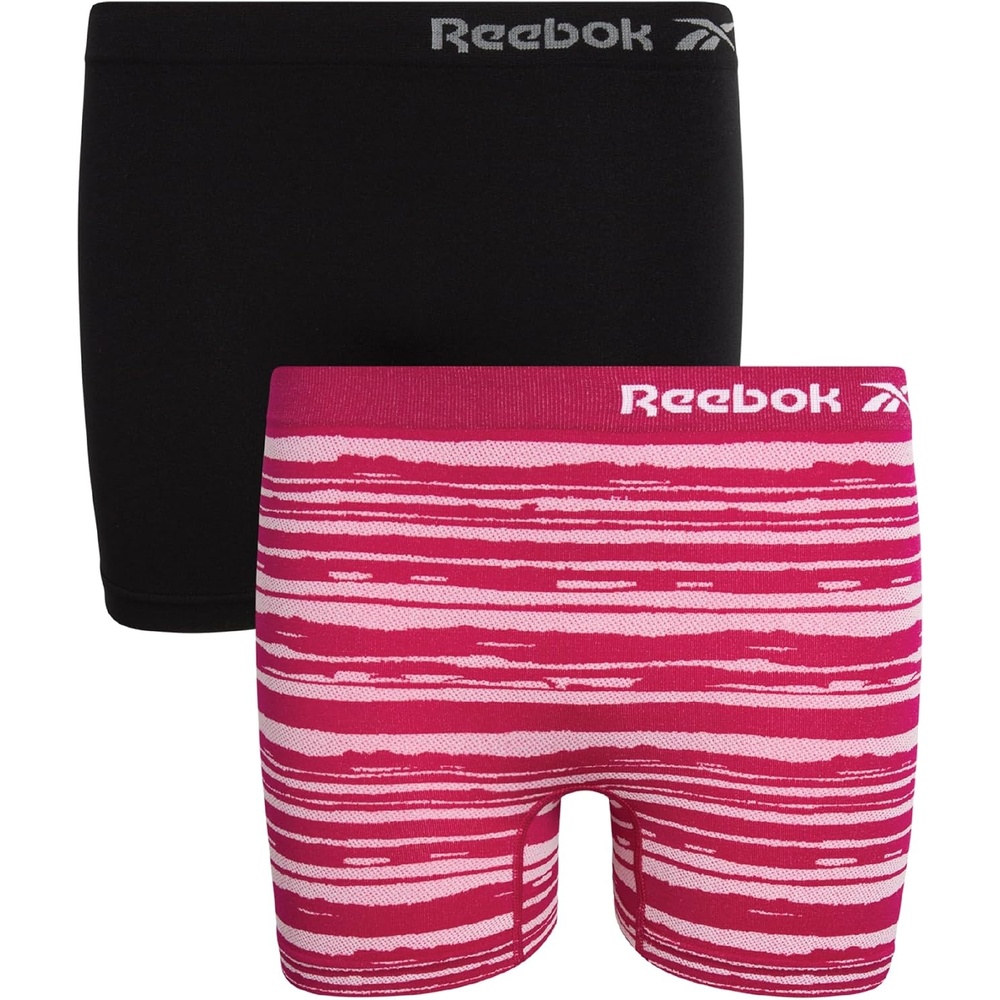 image:imageReebok Girls Boyshorts 2 Pack Seamless Cartwheel Bike Shorts 3 Combines BikeShort Coverage with Panty Comfort Breathable Stretch Fabric Holds Its Shape Wear After WearPink JacquardBlack