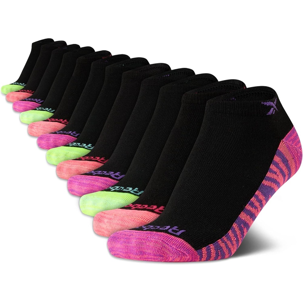 image:imageReebok Girls Low Cut Socks 12 Pack Lightweight Performance Athletic Socks Soft MoistureWicking Fabric with a TagFree Toe Seam for AllDay ComfortBlack Assorted