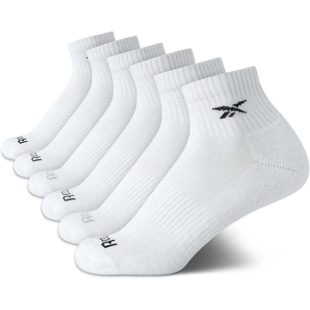 image:imageReebok Girls Quarter Socks 6 Pack MoistureWicking Girls Athletic Socks Cushioned Footbed with a Seamless Toe and Snug LowRise Fit for AllDay ComfortWhite