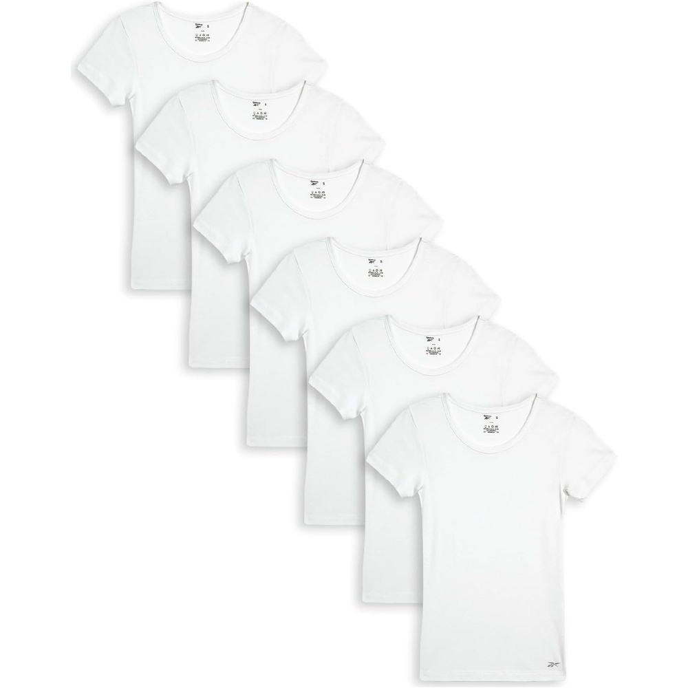 image:imageReebok Girls Undershirts 3 Pack6 Pack Super Soft 100 Cotton Short Sleeve Crewneck White Shirts for GirlsWhite6pk