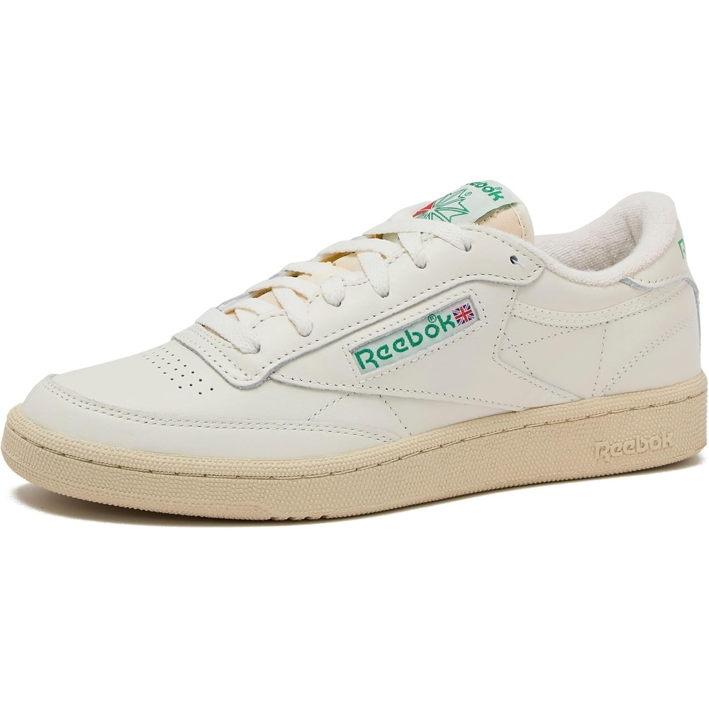 image:imageReebok Mens Club C 85 Vintage Tennis Sneakers for MenTopchalkPaperwhiteGlen Green
