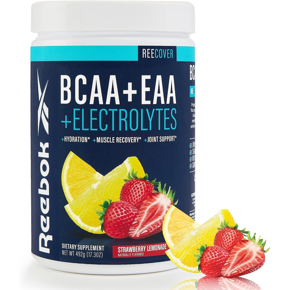 image:imageReebok REEcover Amino Acids Electrolytes Strawberry Lemonade 8g EAAs 5g BCAAs Hydration Matrix Muscle Recovery amp Strength Postworkout 30 ServingsStrawberry Lemonade