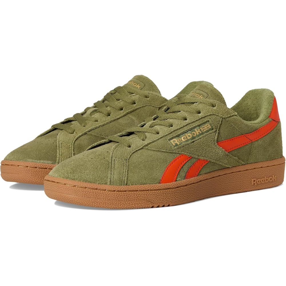 image:imageReebok Unisex Adult Club C Grounds SneakersDeepolivePump OrangeGum