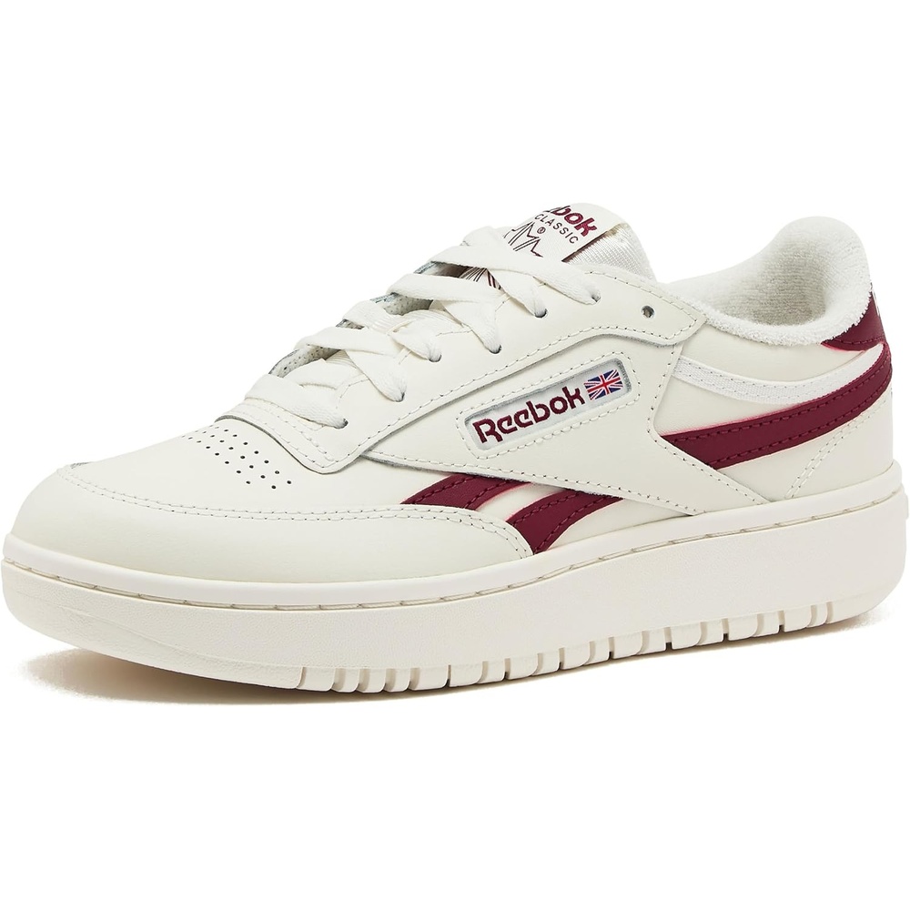 image:imageReebok Womens Club C Double Revenge Platform Tennis Shoes for Women Fashion Womens SneakersChalkChalkClassic Burgundy
