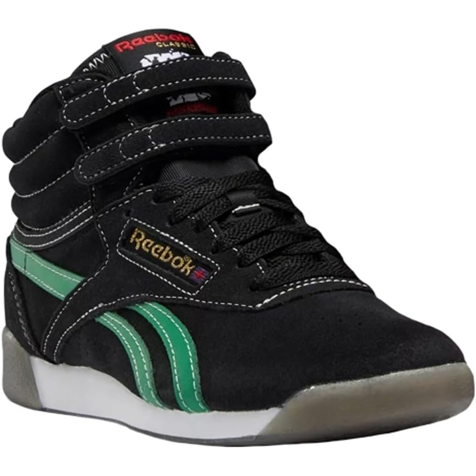 image:imageReebok Womens Freestyle Hi High Top Basketball SneakersCore BlackGlegrnVecr